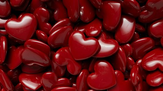 Corazones rojos brillantes — rompecabezas de 150 piezas
