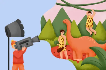 Filming Prehistoric Adventure — 200-piece jigsaw puzzle