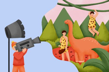 Filming Prehistoric Adventure — 200-piece jigsaw puzzle