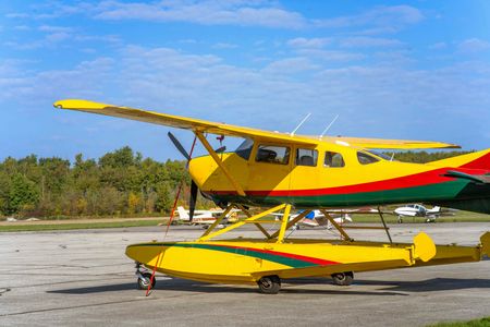 Vibrant Seaplane Rest — 100-piece jigsaw puzzle