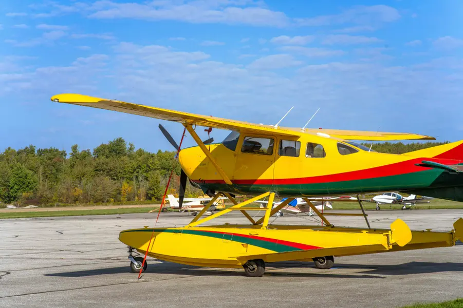 Vibrant Seaplane Rest — 100-piece jigsaw puzzle