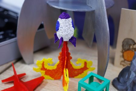 Colorful Rocket Sculpture — 64-piece jigsaw puzzle