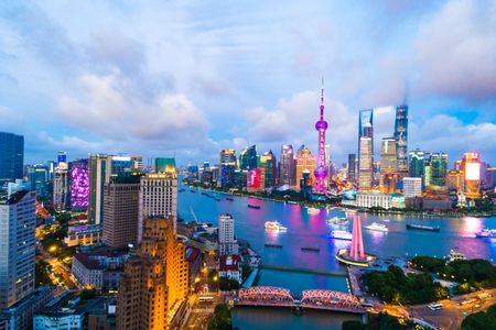 Shanghai Skyline Glow — 100-piece jigsaw puzzle