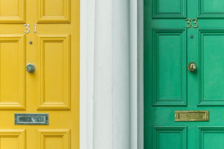 Contrasting Door Colors — 300-piece jigsaw puzzle