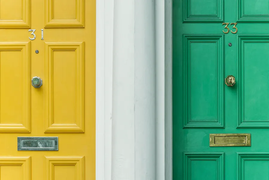 Contrasting Door Colors — 300-piece jigsaw puzzle
