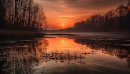 Serene Sunset Reflection — 200-piece jigsaw puzzle