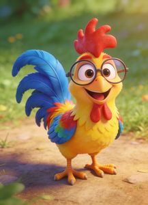 Colorful Scholarly Rooster — 100-piece jigsaw puzzle