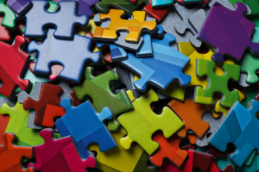 Colorful Puzzle Chaos — 100-piece jigsaw puzzle