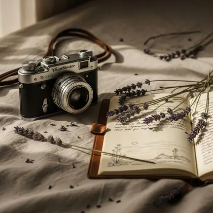 Cameră vintage și lavandă — puzzle cu 100 piese