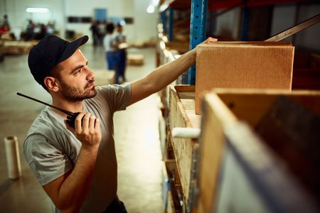 Warehouse Worker Focus — 64-piece jigsaw puzzle