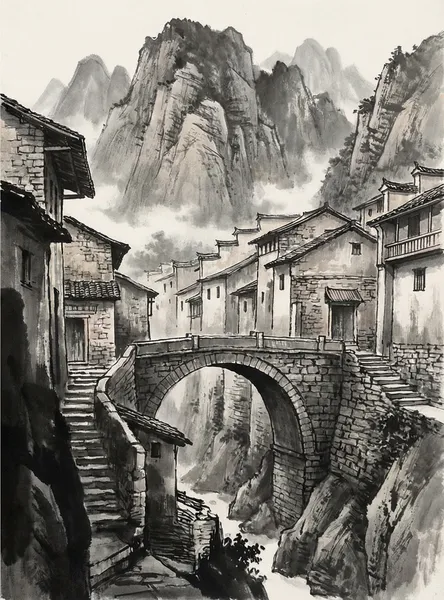 Timeless Mountain Village — 300-piece jigsaw puzzle