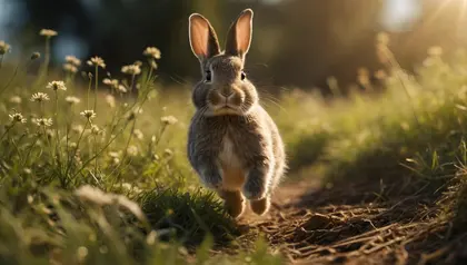 Bounding Bunny Bliss — 198-piece jigsaw puzzle