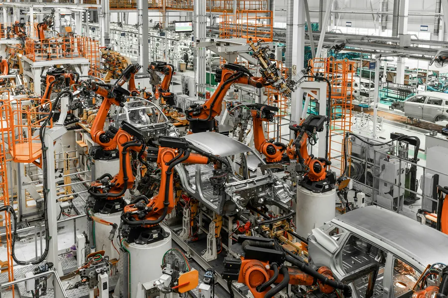 Garis perakitan robotik — puzzle 100 potong