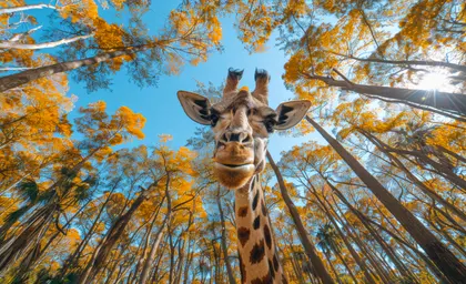 Giraffe in Autumn Woods — 100-piece jigsaw puzzle