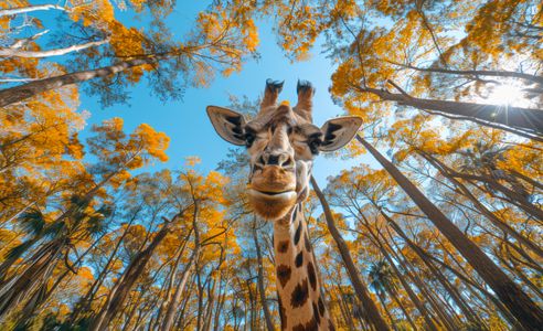 Giraffe in Autumn Woods — 100-piece jigsaw puzzle