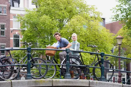 Cycling Through Amsterdam — 64-piece jigsaw puzzle