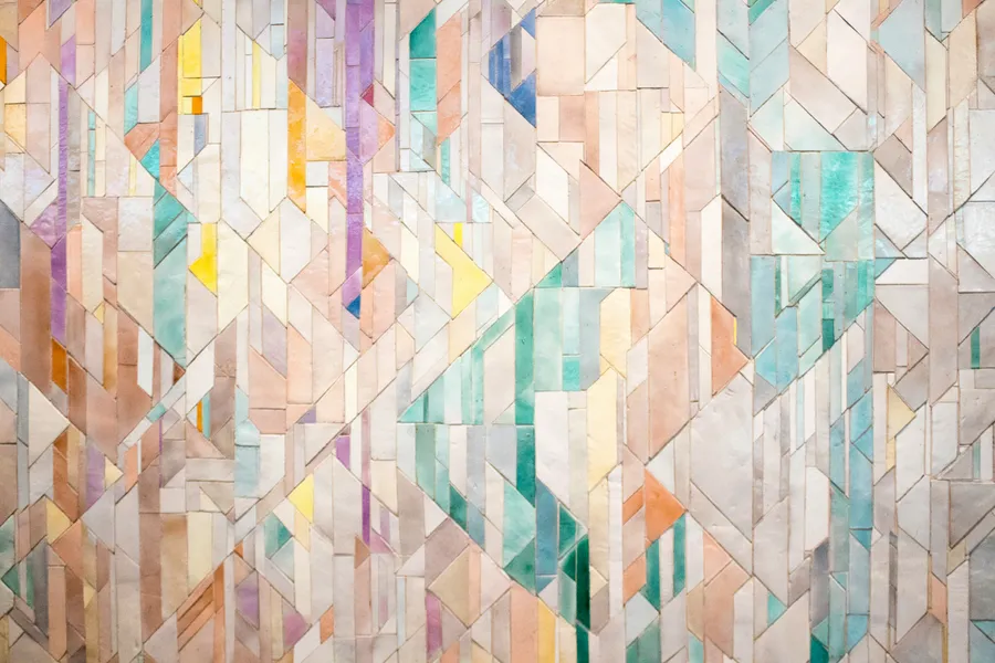 Geometrisk farvemozaik — puslespil med 150 brikker
