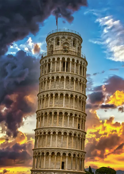 Coucher de soleil sur la tour de Pise — puzzle de 200 pièces