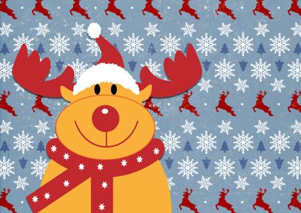 Cheerful Christmas Reindeer — 200-piece jigsaw puzzle