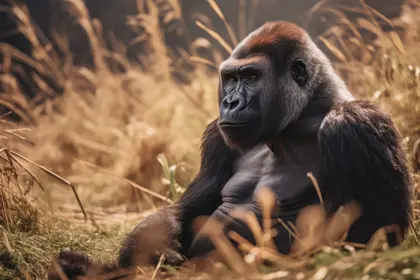 Majestic Gorilla in Grassland — 300-piece jigsaw puzzle