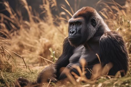 Majestic Gorilla in Grassland — 300-piece jigsaw puzzle
