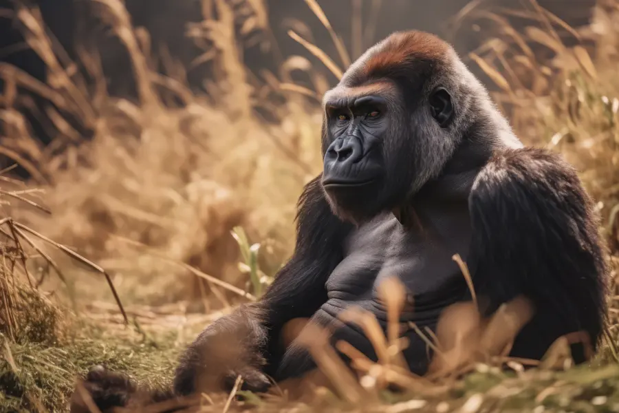 Majestic Gorilla in Grassland — 300-piece jigsaw puzzle