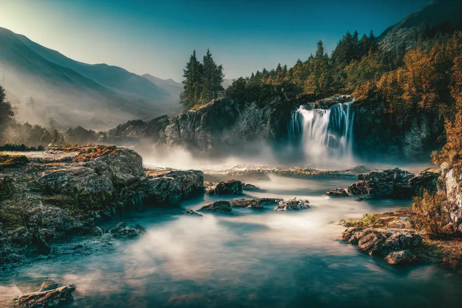Mystical Mountain Cascade — 200-piece jigsaw puzzle