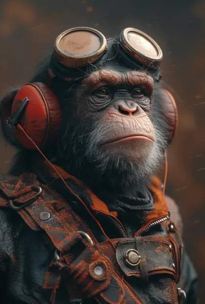 Steampunk Chimpanzee — 500-piece jigsaw puzzle
