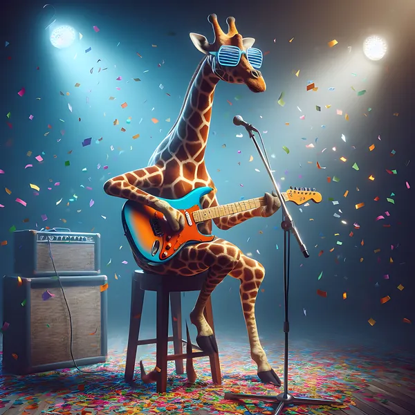 Giraffe Guitarist Groove — 100-piece jigsaw puzzle