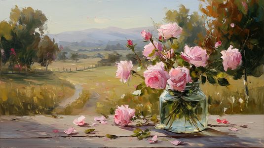 Roses in Countryside — 150-piece jigsaw puzzle
