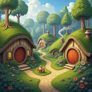 Whimsical Hobbit Village — 500-piece jigsaw puzzle