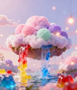 Candy Cloud Waterfall — 100-piece jigsaw puzzle