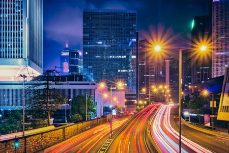 Vibrant Night Cityscape — 200-piece jigsaw puzzle