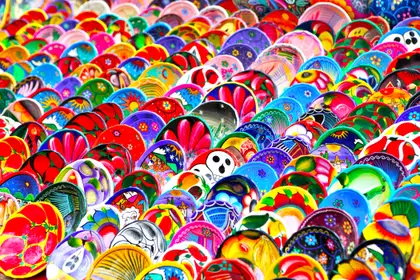 Vibrant Ceramic Plates — 100-piece jigsaw puzzle