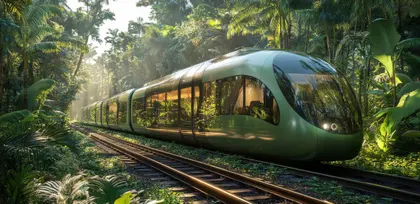Futuristic Train in Jungle — 300-piece jigsaw puzzle