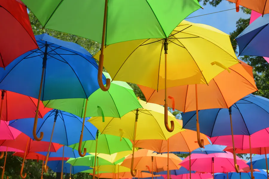 Colorful Umbrella Canopy — 100-piece jigsaw puzzle