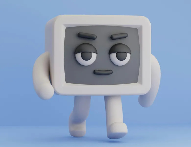 Personagem de computador brincalhão — quebra-cabeça de 64 peças
