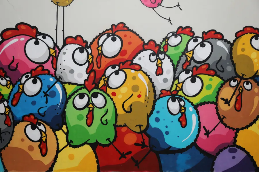 Colorful Chicken Chaos — 300-piece jigsaw puzzle