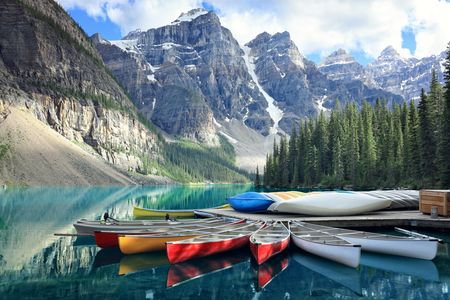 Canoes on Tranquil Lake — 400-piece jigsaw puzzle