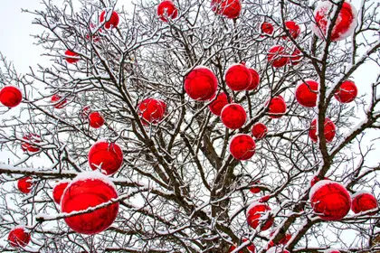 Winter Red Ornaments — 200-piece jigsaw puzzle