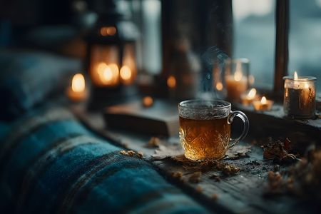 Warm Tea by Candlelight — 100-piece jigsaw puzzle