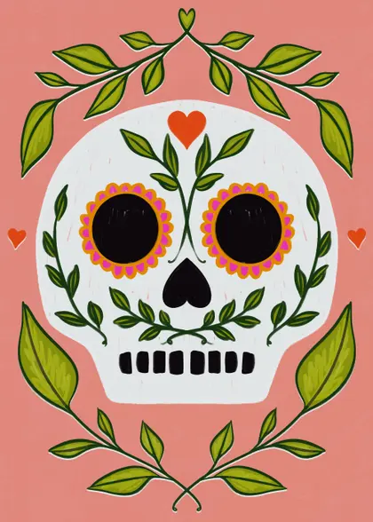 Floral Sugar Skull — 200-piece jigsaw puzzle