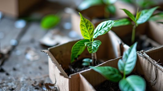 Seedlings in Cardboard — 100-piece jigsaw puzzle