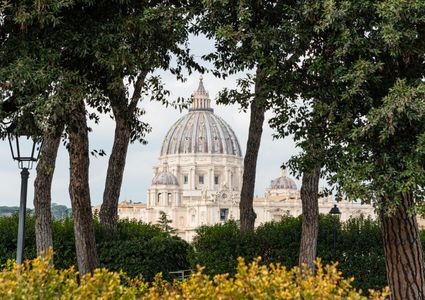 Vatican Dome Through Trees — 150-piece jigsaw puzzle
