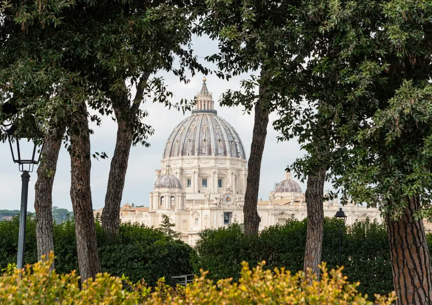 Vatican Dome Through Trees — 150-piece jigsaw puzzle