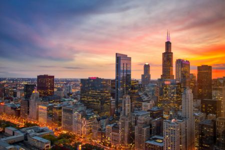Chicago Skyline Sunset — 200-piece jigsaw puzzle