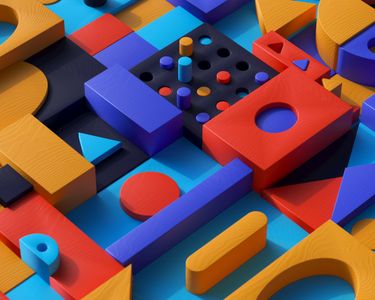 Colorful Geometric Blocks — 200-piece jigsaw puzzle