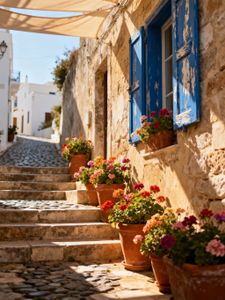 Mediterranean Street Serenity — 200-piece jigsaw puzzle