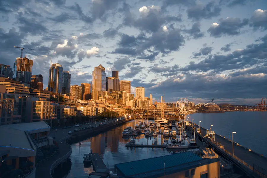 Sunlit Cityscape Reflection — 100-piece jigsaw puzzle