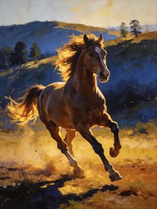 Fiery Stallion at Sunset — 100-piece jigsaw puzzle